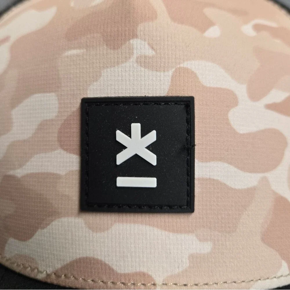 Lumino Trucker Hat Cap Black w Tan Camo Front Adjustable OSFM